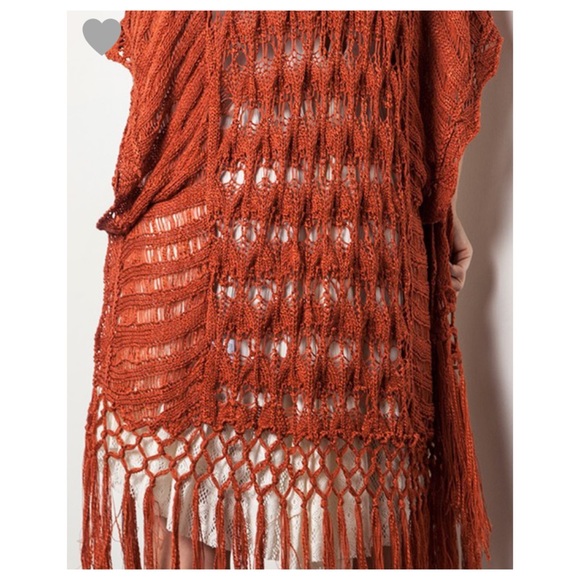 Last! Beautiful Burnt Orange Kimono Cardigan - Picture 4 of 5